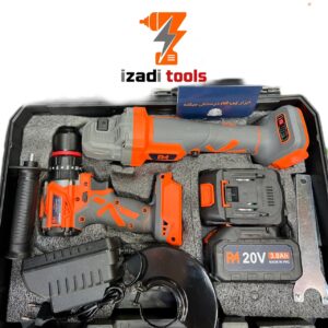 کیت دریل و مینی فرز پی ام مدل KIT-DM دوباتری